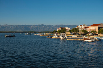 Fototapeta na wymiar View on the harbour and city of Nin in Croatia