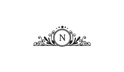 Vintage and luxury logo template N