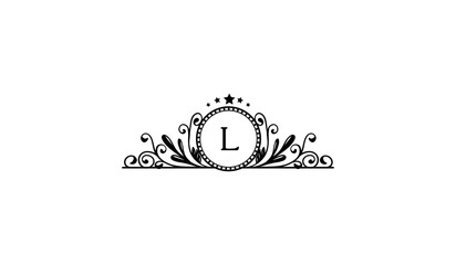 Vintage and luxury logo template L