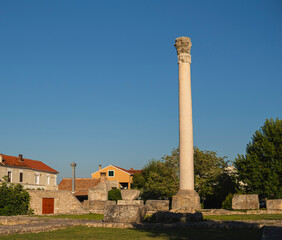 Fototapeta premium Remains of ancient Roman Temple in the city of Nin in Croatia