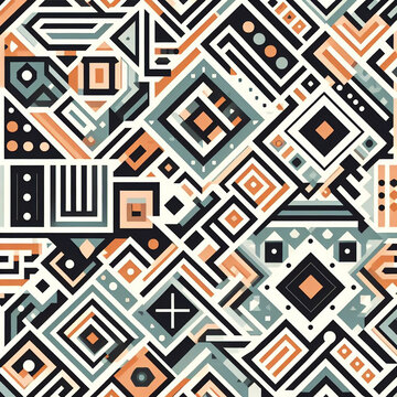 Bauhaus composition artwork made with vector abstract elements, lines and bold geometric shapes, useful for website background, poster art design. Geometric abstract pattern.
