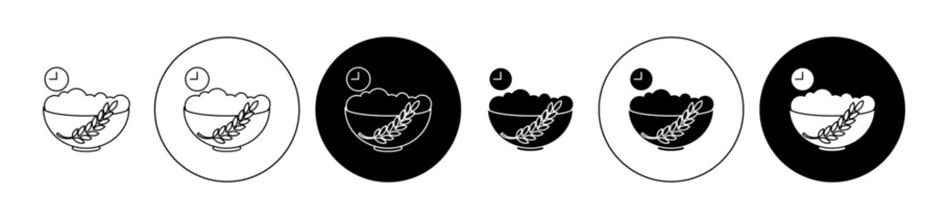 Yeast dough recipe icon set in black filled and outlined style. - obrazy, fototapety, plakaty
