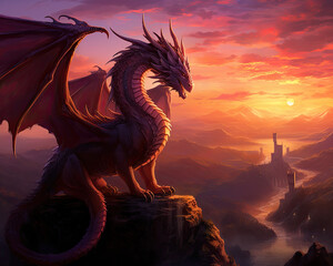 Dragon at Sunset