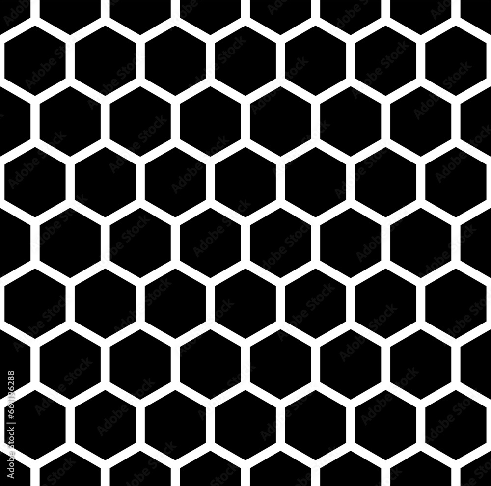 Poster black honeycomb beehive hexagon geometric pattern icon. vector image.