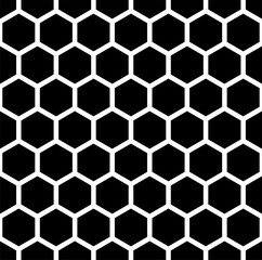 Black Honeycomb Beehive Hexagon Geometric Pattern Icon. Vector Image.