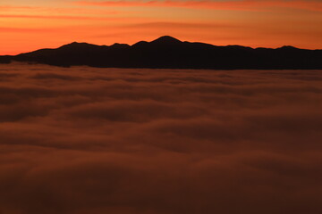 岩手県遠野市　夜明けの風景