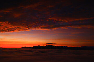 岩手県遠野市　夜明けの風景