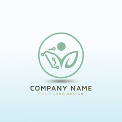 Digital yoga vector logo design