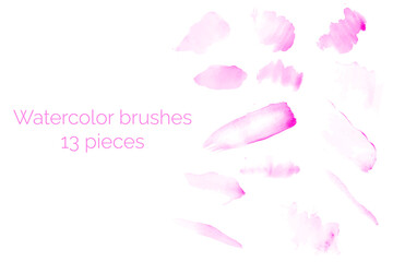 Watercolor splash line blots to save in a brush