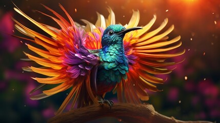Radiant Feathers: Sunbird's Vivid Display