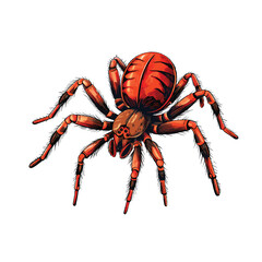 Obraz premium Hand Drawn Flat Color Spider Illustration