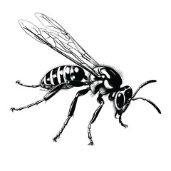 Fototapeta premium Hand Drawn Sketch Wasp Illustration