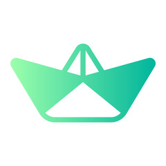 paper boat gradient icon