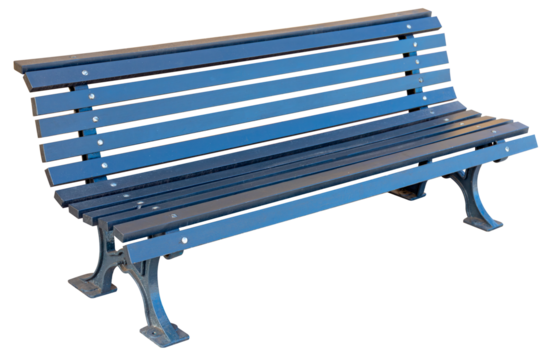 Wooden park bench on isolated background.