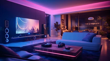 Foto op Plexiglas Modern living room, smart home concept  © Hung