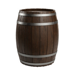 Obraz premium Wooden barrel isolated on background. 3d 