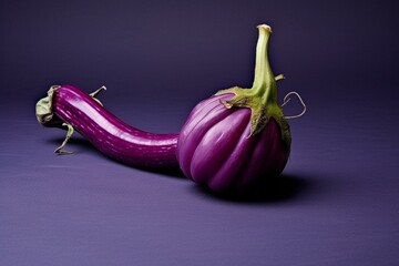 Purple vegetable on plain surface. Generative AI