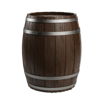 Wooden barrel isolated on background. 3d 
