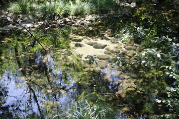 water flowing over the rocks