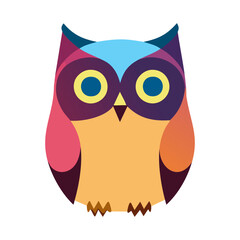 Colorful owl. Minimalist and elegant vector illustration. AI generated