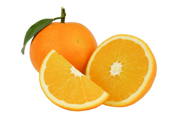 A group of Fresh mandarin orange isolated on transparent with PNG.