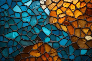 Papier Peint photo Lavable Coloré seamless pattern with  stained glass tiles