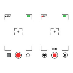 Frame of viewfinder for phone. Screen of video recording. Vector illustration.
