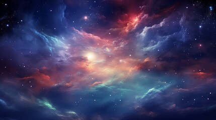 Colorful Universe. Space Galaxy Background. Starry Cosmic Night.