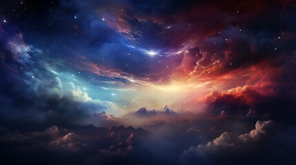 Fototapeta na wymiar Colorful Universe. Space Galaxy Background. Starry Cosmic Night.