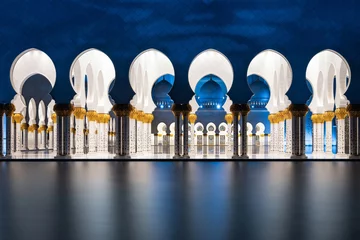 Afwasbaar Fotobehang Abu Dhabi Sheikh Zayed Grand Mosque in Abu Dhabi, United Arab Emirates (UAE).