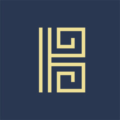 Geometric abstract letter B logo design.