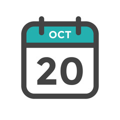 October 20 Calendar Day or Calender Date for Deadline, or Appointment
