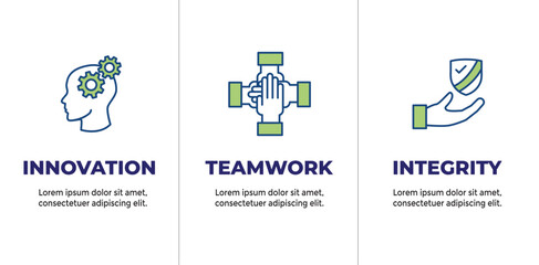 Core Values or Mission and Vision Icon Set