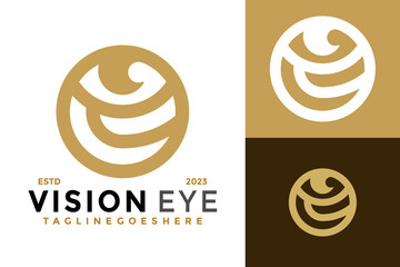 Letter E Vision Eye Company Logo design vector symbol icon illustration