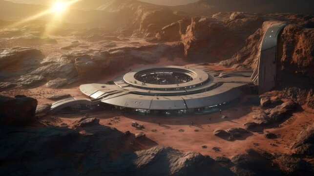 a bunker on mars planet video background looping for live wallpaper 