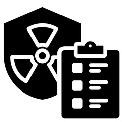 Radiation Safety Protocols Glyph Icon