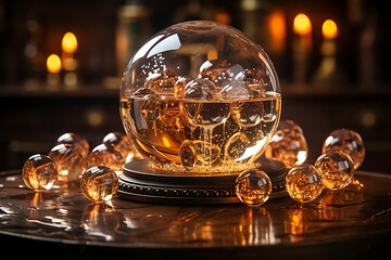 Bitcoin trapped inside a crystal ball, generative AI