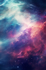 Naklejka premium Celestial Symphony: Nebula's Breathtaking Cosmic Canvas