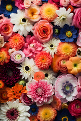 Obraz na płótnie Canvas Genetic Diversity in Bloom: Field of Colorful Flowers