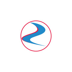 letter z curves motion symbol logo vector