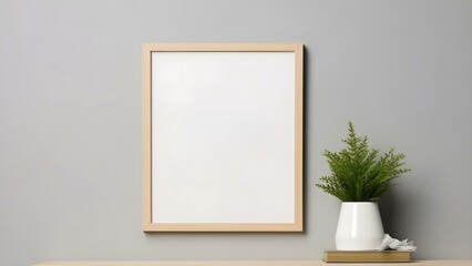 Sleek Interior Setting with Poster Frame Mockup, 3D Render -  generative KI