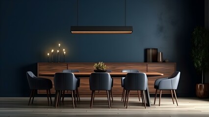 Contemporary Room Design with Frame Mockup, 3D Render - generative KI