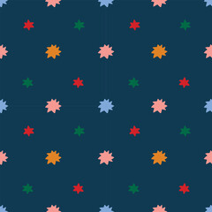 pattern with bright multi-colored stars on a dark background.  vector background for holidays.