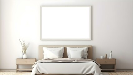 Contemporary Room Design with Frame Mockup, 3D Render - generative KI