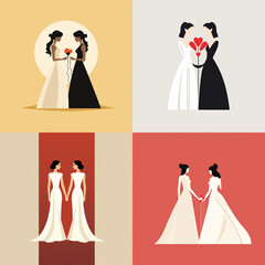 Two women get married. Womans weeding couple