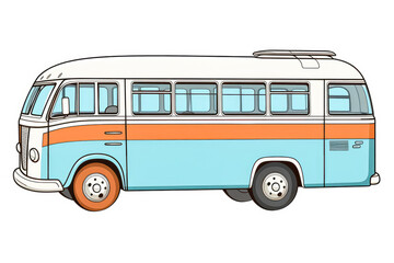 Bus coloring book page, in the style of elegant outlines, light brown and white, pure color, captivating, simple.