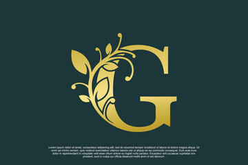 golden elegant logo design with letter g initial concept