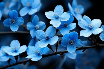 Mesmerizing blue blossoms during the season of new life. Generative AI