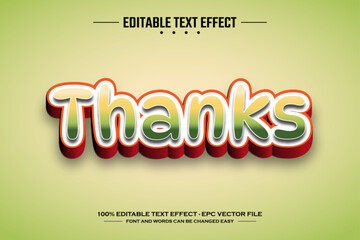 Thanks 3D editable text effect template