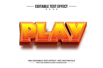Play 3D editable text effect template